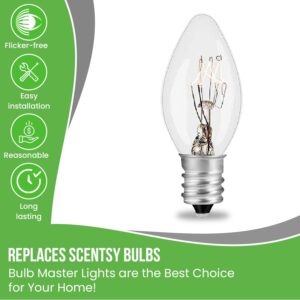 Bulbmaster 15 Watts C7 Replacement Light Bulbs for Scentsy Plug-in Warmers and Wax Diffusers, Candelabra E12 Base Pack of 10