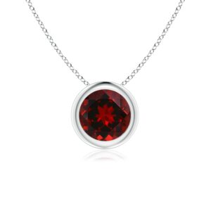 angara natural garnet solitaire pendant necklace for women in sterling silver (grade-aaaa | 6mm) january birthstone jewelry gift for women | birthday | wedding | anniversary