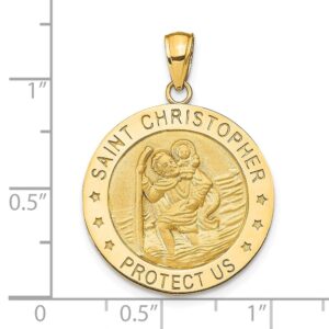 Diamond2Deal 14k Yellow Gold Saint Christopher Medal Pendant Fine Jewelry for Women