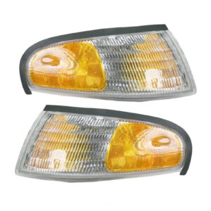 Headlights & Parking Corner Lights Left & Right Pair Set for 94-98 Ford Mustang