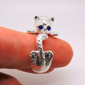 Ginger Lyne Collection Cute Fluffy Grumpy Cat Wrap Ring