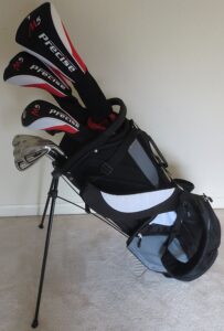 tall mens golf club set - complete custom fit clubs +1" length driver, wood, hybrid, irons, putter, stand bag