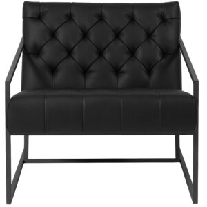 Flash Furniture Hercules Madison Series LeatherSoft Tufted Lounge Chair, Tufted Retro Accent Chair for Living Room or Office, Black