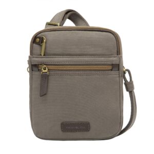 travelon: anti-theft courier small n/s slim travel bag - stone gray