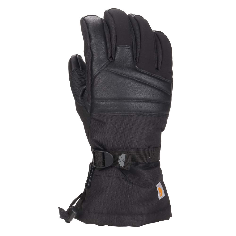 Carhartt mens Snap Insulated Work Cold Weather Gloves, Black, Large US