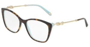 tiffany & co. tf2160b - 8134 eyeglass frame havana/blue w/clear demo 54mm