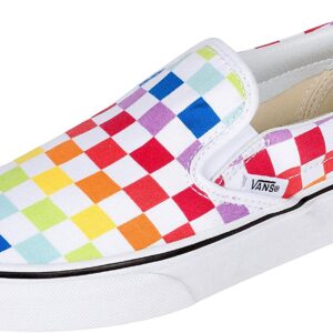 Vans Unisex Authentic Skate Shoe Sneaker (6.5 Women / 5 Men M US, (Checkerboard) Rainbow/True White 7267)