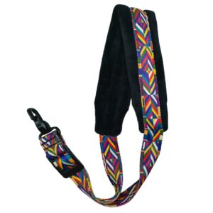 xinlinke saxophone neck strap soft padded rainbow braided pattern for alto baritone soprano sax