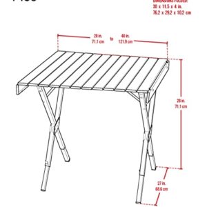 RIO Brands Gear Compact Expandable Outdoor and Camping Aluminum Roll-Top Heat Dissipating Picnic Table, Silver, 2 in 1