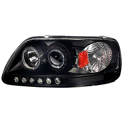 AKKON - For 1997-03 Ford F-150 | 2004 F150 Heritage| 1997-99 F-250 Light Duty Black LED Headlights & Tail Lights