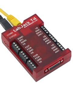 t4-usb data logger or ethernet multifunction daq device with up to 12 analog inputs or 16 digital i/o, 2 analog outputs (10-bit), and multiple digital counters/timers.