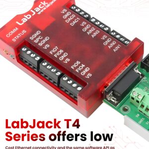 T4-USB Data Logger or Ethernet Multifunction DAQ Device with up to 12 Analog inputs or 16 Digital I/O, 2 Analog outputs (10-bit), and Multiple Digital counters/timers.