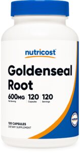 nutricost goldenseal root 600mg, 120 capsules - non-gmo, gluten free, vegetarian capsules