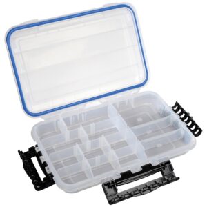 plano guide waterproof stowaway w/o-ring seal box, 364010, 10-3/4"lx7-1/4 w x 1-3/4"h, clear - lot of 2