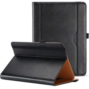 procase universal tablet case for 7“- 8” inch tablet, premium pu leather stand folio case protective cover with multiple viewing angles for 7" 8" android touchscreen tablets –black