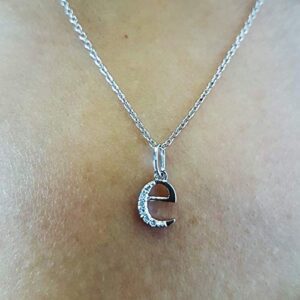 Dazzlingrock Collection 0.05 Carat (ctw) 14K Diamond Lowercase Letter 'e' Initial Pendant, White Gold