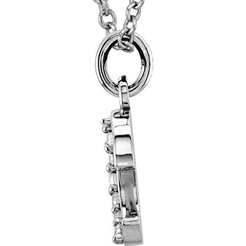 Dazzlingrock Collection 0.05 Carat (ctw) 14K Diamond Lowercase Letter 'e' Initial Pendant, White Gold