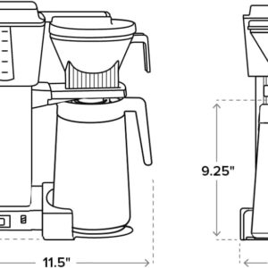 Technivorm Moccamaster 79314 KBGT thermal Carafe 10-Cup Coffee Maker 40 Ounce, Black 1.25l