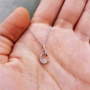 Dazzlingrock Collection 0.05 Carat (ctw) 14K Diamond Lowercase Letter 'c' Initial Pendant for Mother's Day, White Gold