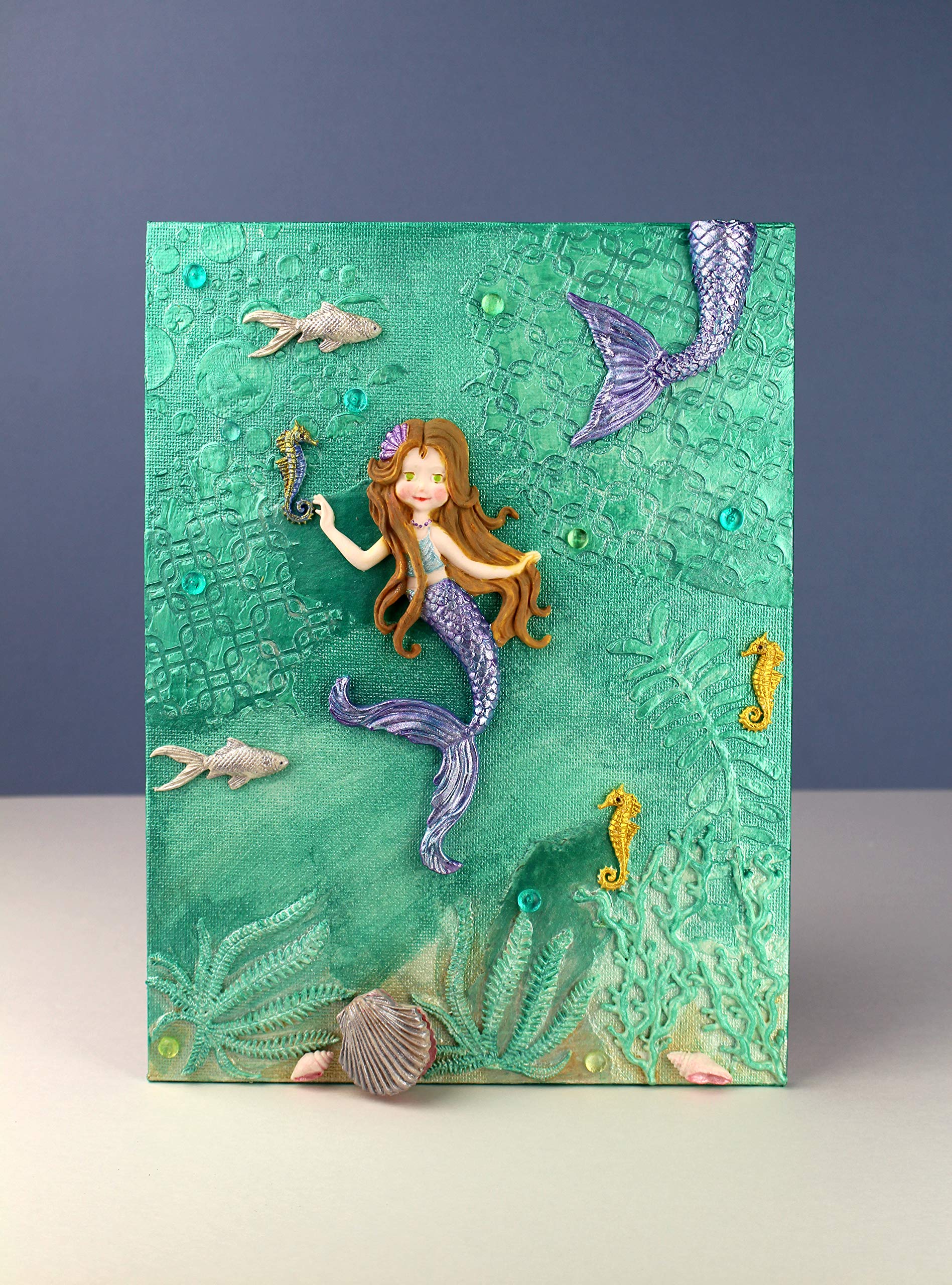 Katy Sue Mermaid Silicone Mold for Cake Decorating, Crafts, Cupcakes, Sugarcraft, Candies, Chocolate, Card Making and Clay, Food Safe Approved, Made in The UK