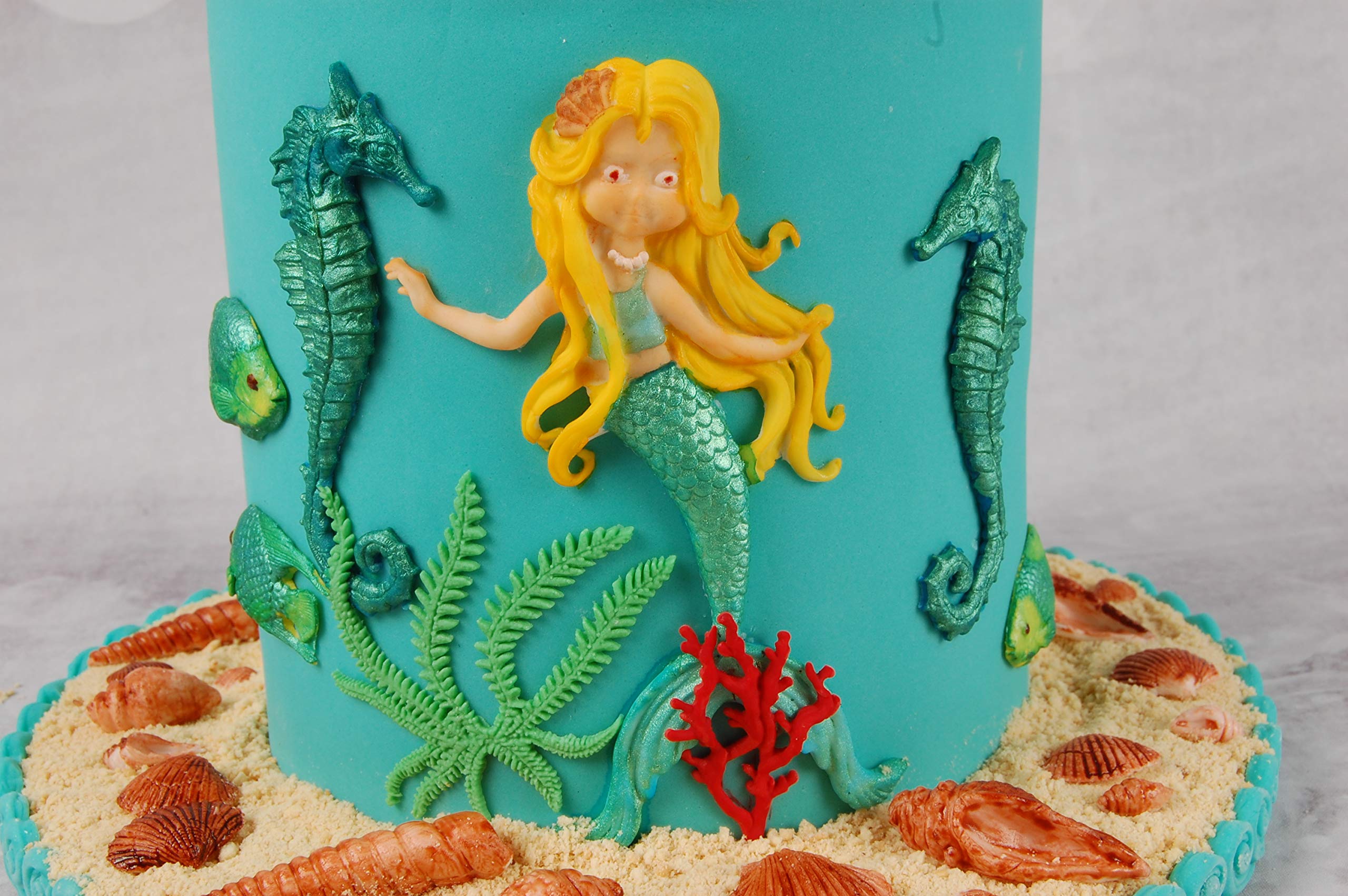 Katy Sue Mermaid Silicone Mold for Cake Decorating, Crafts, Cupcakes, Sugarcraft, Candies, Chocolate, Card Making and Clay, Food Safe Approved, Made in The UK