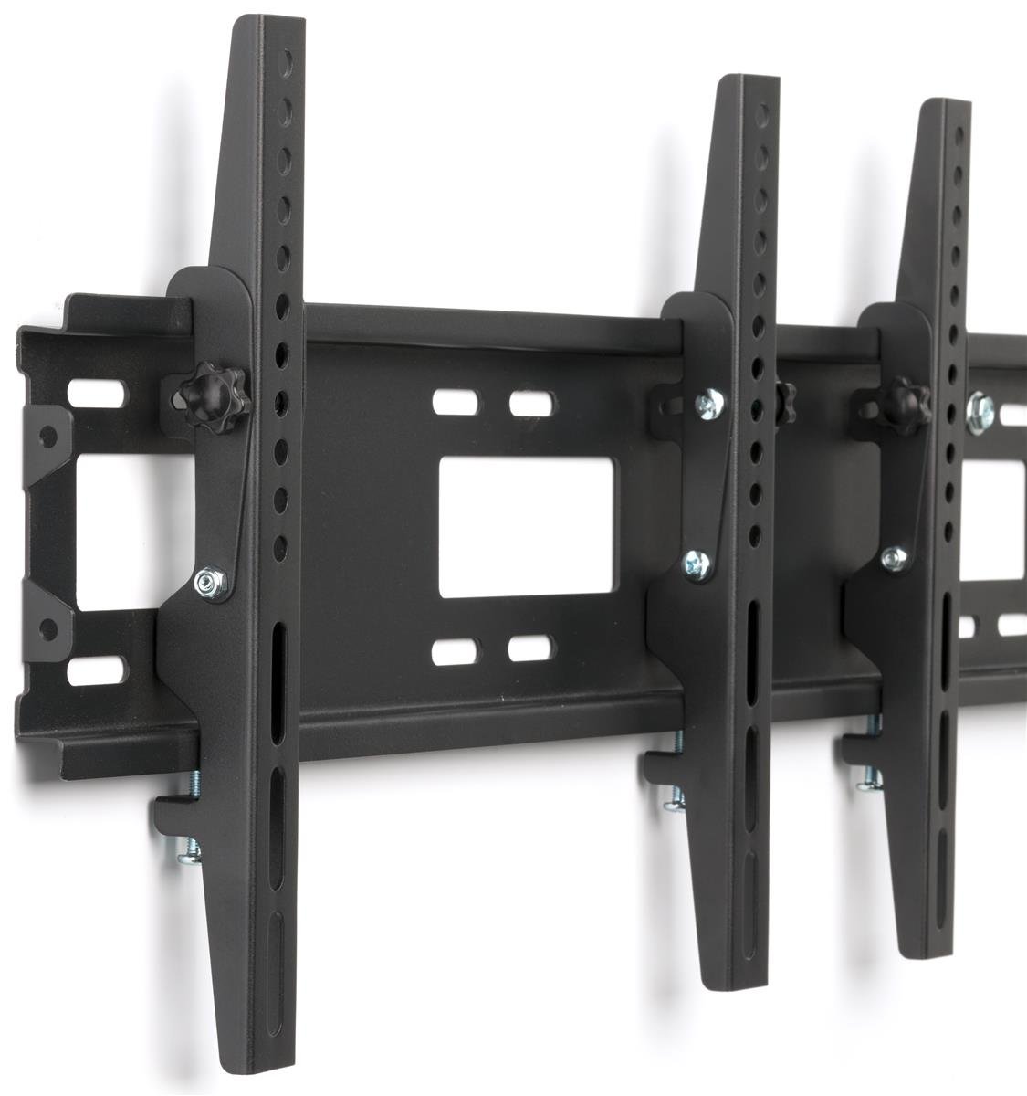 Displays2go, Wall TV Bracket with Dual Mount, Steel Construction – Black Finish (MNBD2642S2)