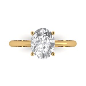 clara pucci 2.0 ct brilliant oval cut clear simulated diamond 14k yellow gold solitaire engagement promise bridal ring size 6