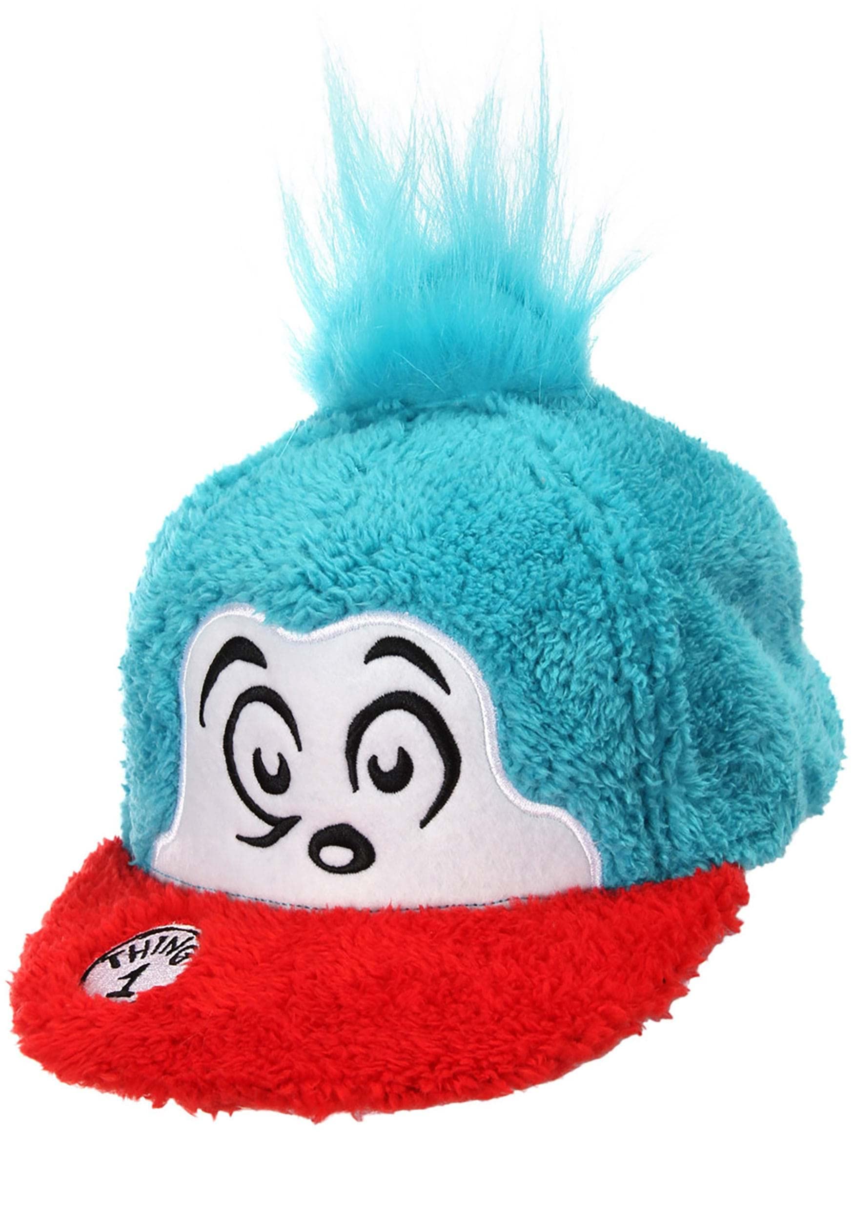 elope Dr. Seuss Thing 1 Costume Fuzzy Snapback Hat Standard Blue