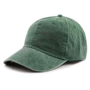 the hat depot 100% cotton pigment dyed low profile dad hat six panel cap (1. green)