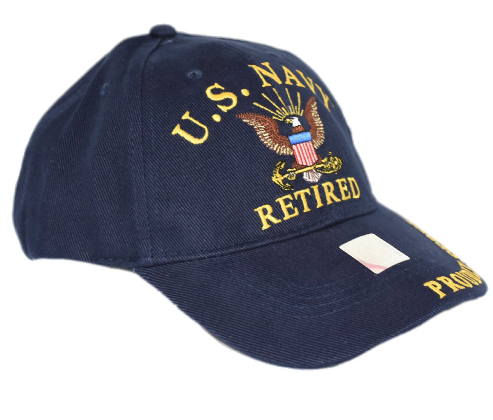 MWS U.S Navy Retired Proudly Served Navy Blue Embroidered Cap Hat