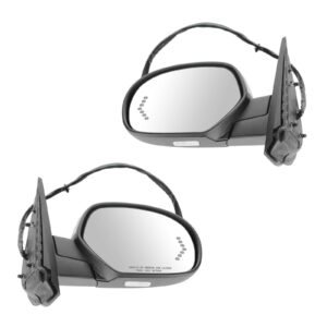 Mirror Power Folding Heated Memory Puddle Signal Chrome Pair for GM Pickup SUV