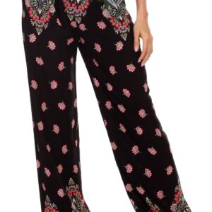 Urban CoCo Women's Floral Print Summer Boho Pants Harem Beach Vacation Pants (# 10, XL)