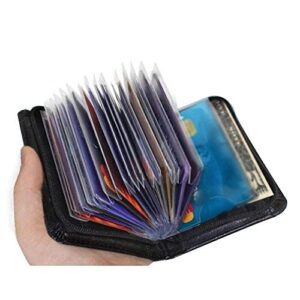 JahyShow 36 Slots Credit Card Holder Wallet Zip Leather Card Case RFID Blocking