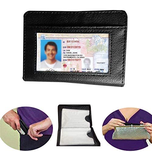 JahyShow 36 Slots Credit Card Holder Wallet Zip Leather Card Case RFID Blocking