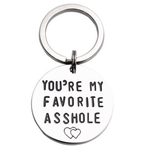 lparkin you're my favorite asshole keychain funny man valentines day for husband boyfriend gifts