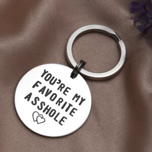 LParkin You're My Favorite Asshole Keychain Funny Man Valentines Day for Husband Boyfriend Gifts