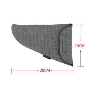 TOURBON Hunting Shooting Pistol Sock Gun Sleeve Handgun Storage (Pack of 3 Pieces) (Grey)