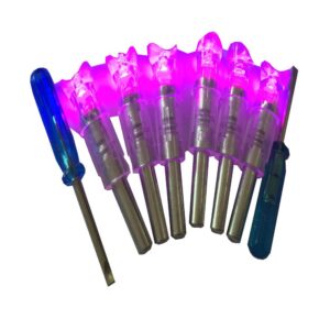 JIEXI HWYP Automatically Bow String Activated Lighted Crossbow Arrow Nocks Pack of 6 (Purple)