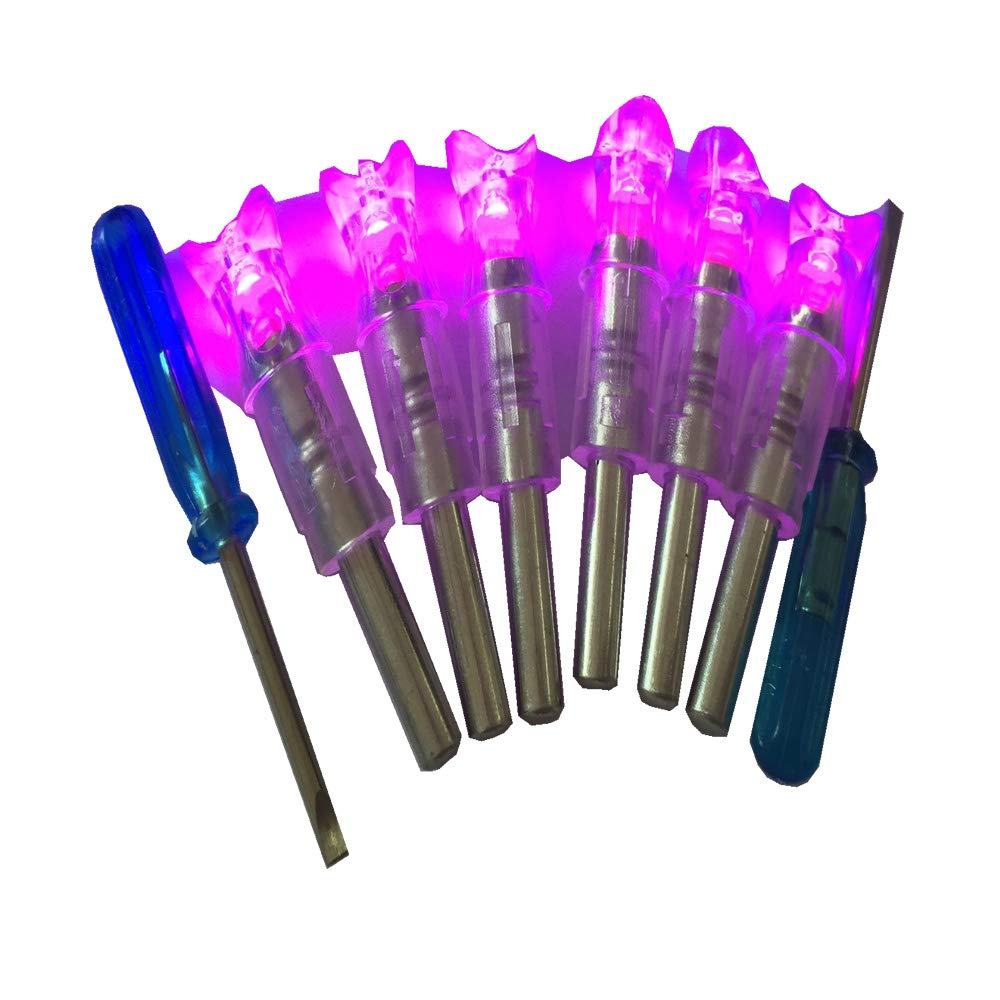 JIEXI HWYP Automatically Bow String Activated Lighted Crossbow Arrow Nocks Pack of 6 (Purple)