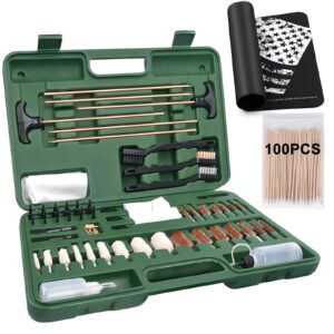 iunio Gun Cleaning Kit, Universal Gun Cleaning, All Caliber, with Mat and Carrying Case, for All Guns, Rifle, Shotgun, Handgun, Pistol, Hunting, Shooting Cleaning kit