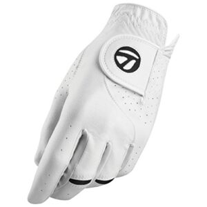 taylormade stratus tech glove (white, left hand, large), white(large, worn on left hand)