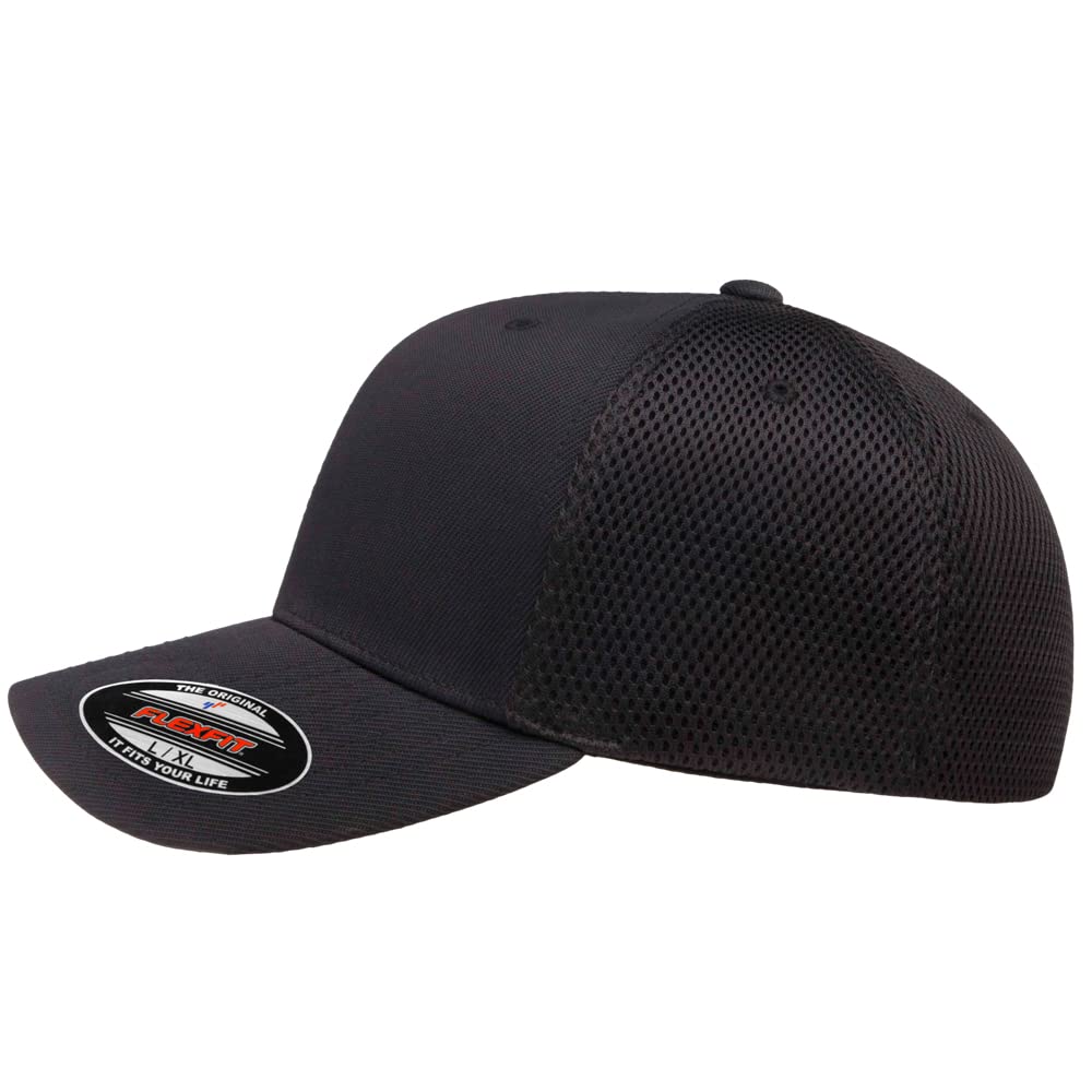 The Hat Pros | Flexfit Ultrafibre Airmesh Fitted Cap (as1, Alpha, l, x_l, Black)