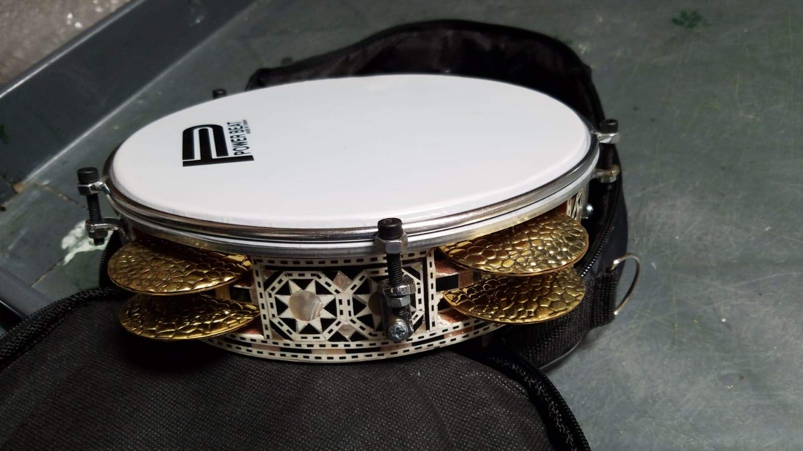 Pro Riq Tambourine Mosaic "Blue Ocean" GAWHARET EL FAN Drum #RE-700