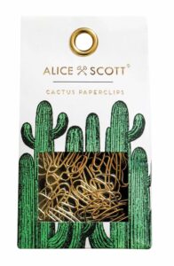 alice scott - cactus paper clips (pack of 15), gold