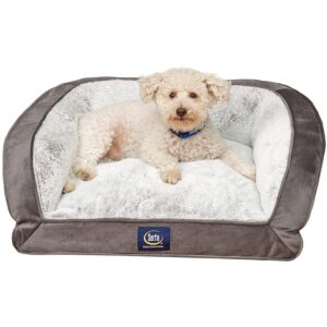 serta petite couch memory foam blend pet bed 24" x 20" soft grey