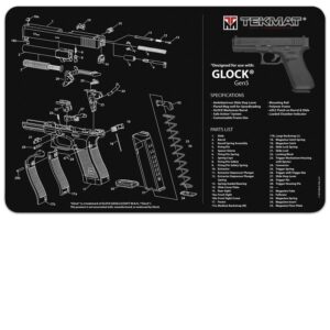 tekmat 17-glock-g5 glock gen5 handgun mat, black (tek-17-glock-g5)