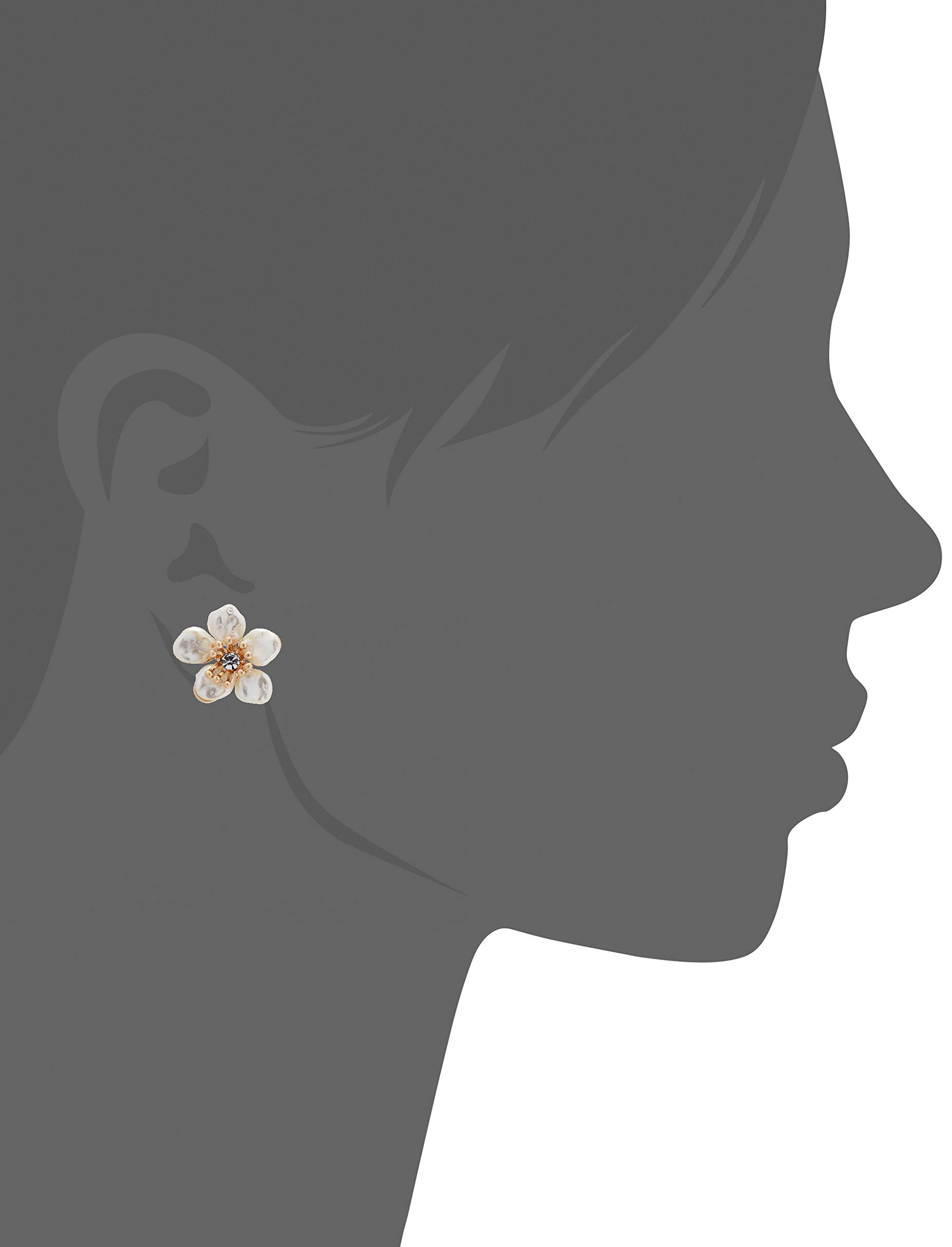 Lonna & Lilly Women's Gold-Tone and White Flower Stud Earrings, 0.5