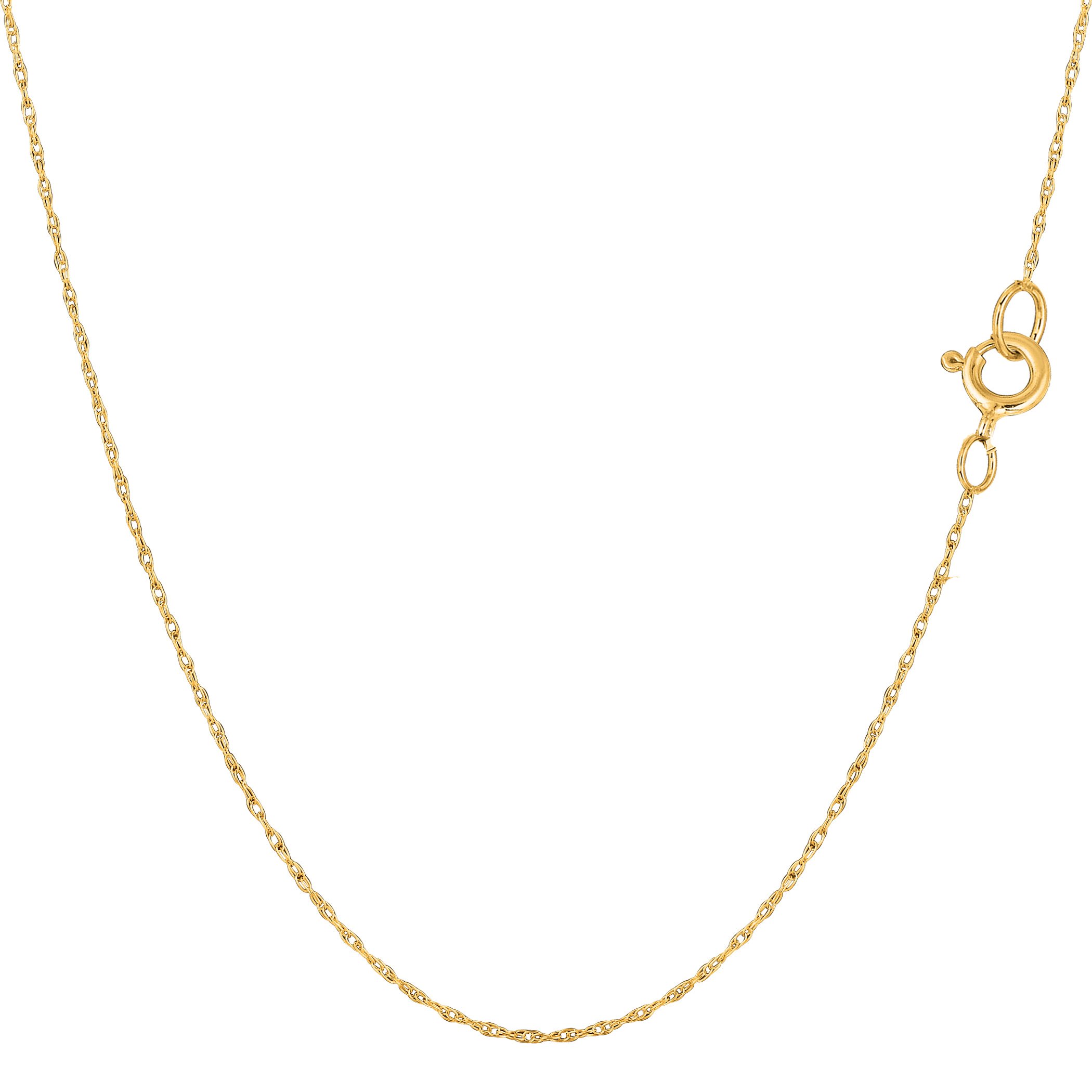 Jewelry Affairs 14k Yellow Real Gold Rope Chain Necklace, 0.4mm, 20"