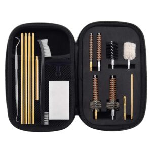 BOOSTEADY 7.62MM Cleaning Kit Pro .223/5.56 Rifle Gun Cleaning Kit with Bore Chamber Brushes Metal Pick Kit Brass Cleaning Rod in Zippered Organizer Compact Combo Case