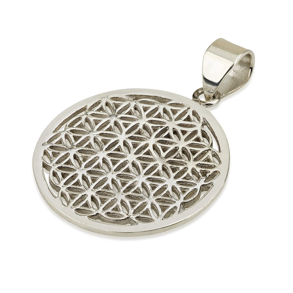 Flower of Life Pendant Sterling Silver 925 Sacred Geometry Seed of Life Yoga Jewelry